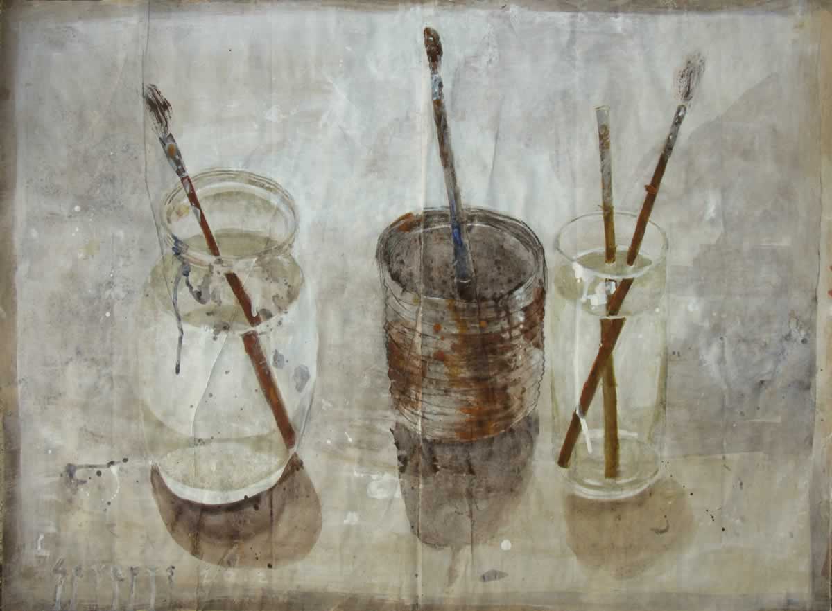 Atelier | 98x72cm | acryllic on craftpaper | 2012